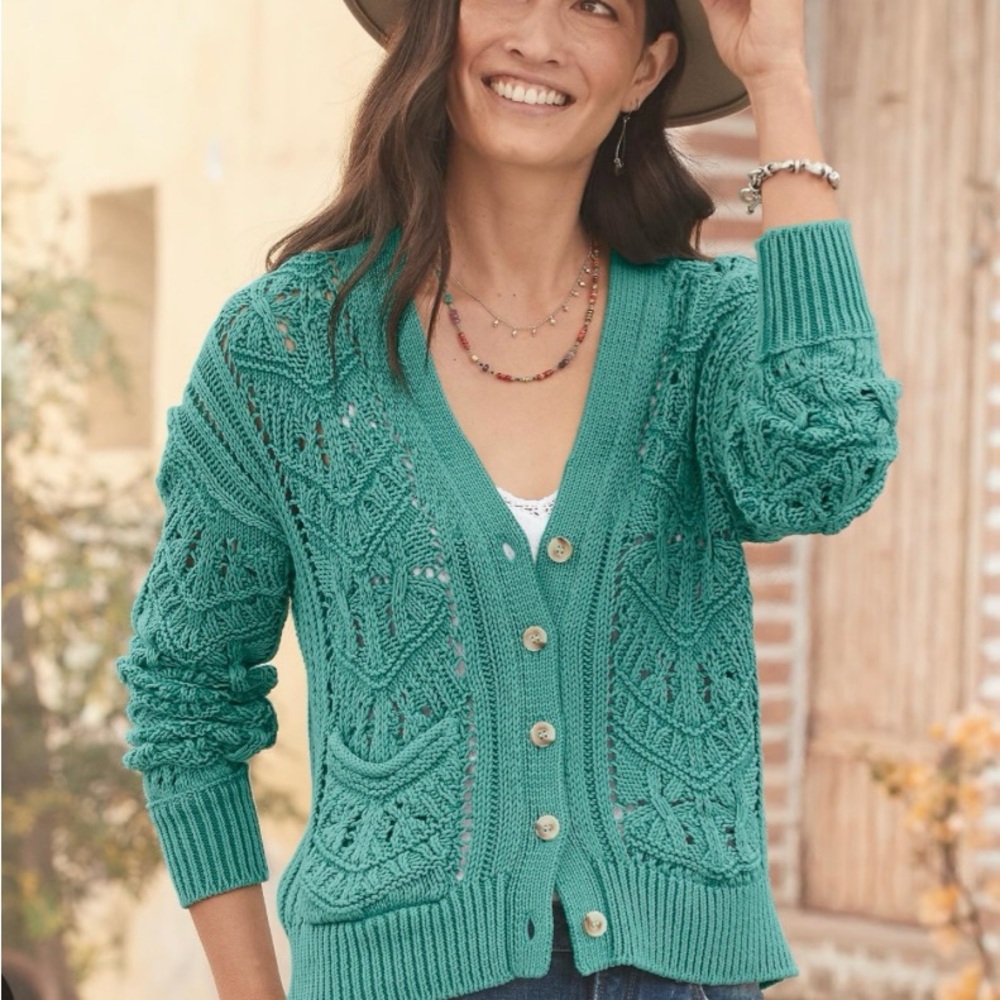 Sundance Adeline Cardigan Chunky Sweater - size Large